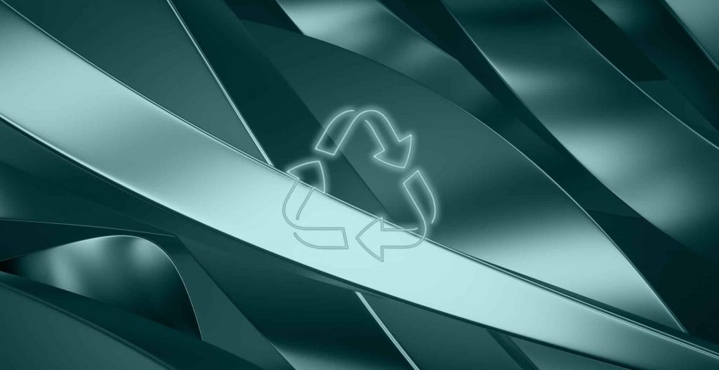 green metallic recycling background